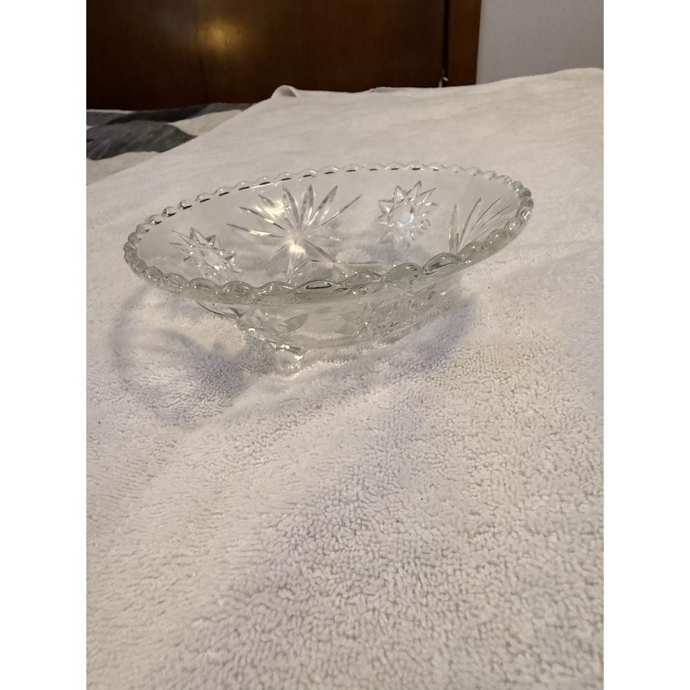 Vintage‎ Anchor  Hocking Early American  Prescut Star of David Candy/Relish Dish